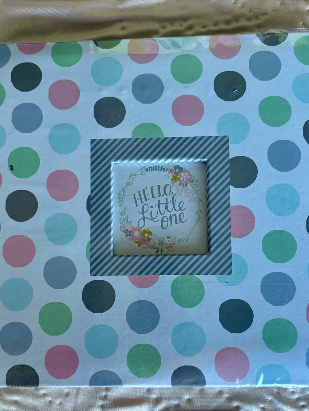 Hello Little One Polka Dot Baby Scrapbook.  Post Bound, with added pages